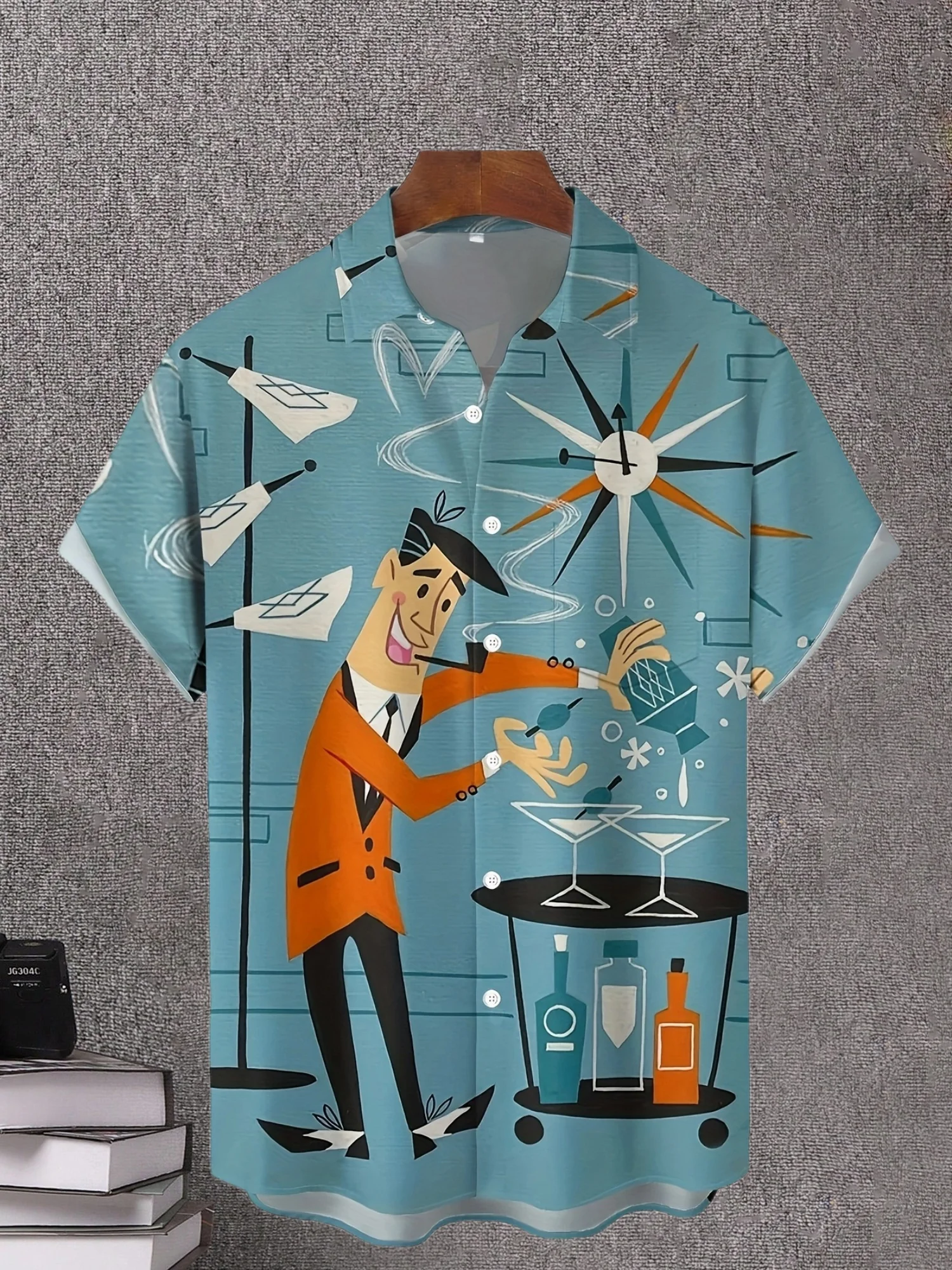 Men's Casual Shirt, Featuring the Beavis and Butters Print, Made of Polyester Fiber, Available in Mixed Colors and Multiple Size