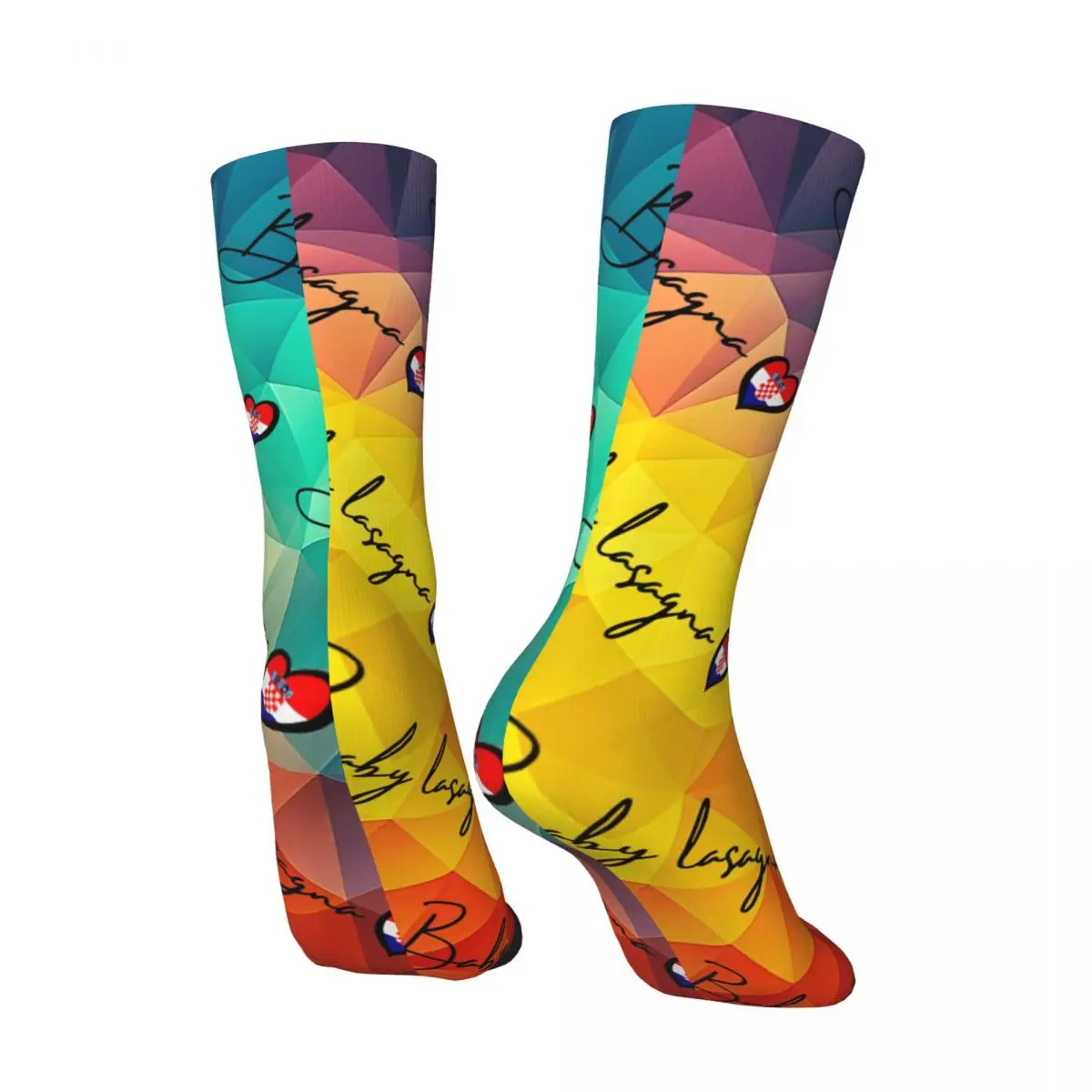 Handsame Men's Socks Vintage Harajuku Baby Lasagna Street Style Novelty Casual Crew Sock