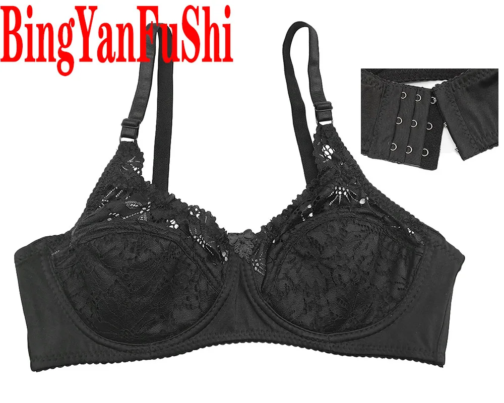 Bra 32-46 Women Lace bralette Sleepwear Brassiere Thin Cup B C D E F soutien gorge Black White Soft bandeau BIG BUST SEXU bh C27