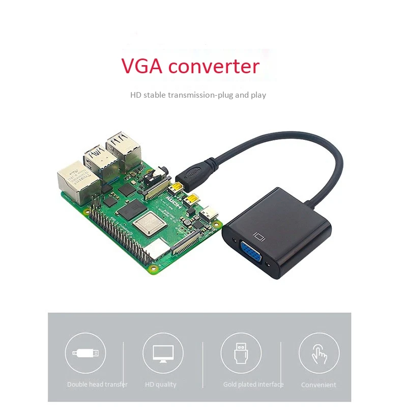 Mikro-Adapter HDMI do VGA kabel 1080P konwerter wideo z gniazdo Audio przewód zasilający USB do Xbox Camera Raspberry Pi 4