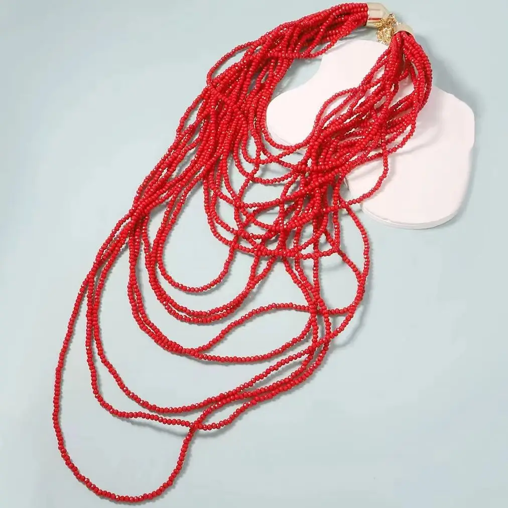 

ZAA Multi-layer Handmade Beaded Chains Necklace