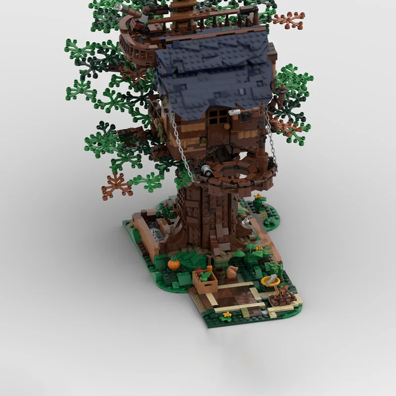 모듈형 도시 건축 모델 MOC 빌딩 블록 모듈형 뉴 라이프 트리 하우스 기술 블록 크리스마스 DIY 장난감 건설 선물