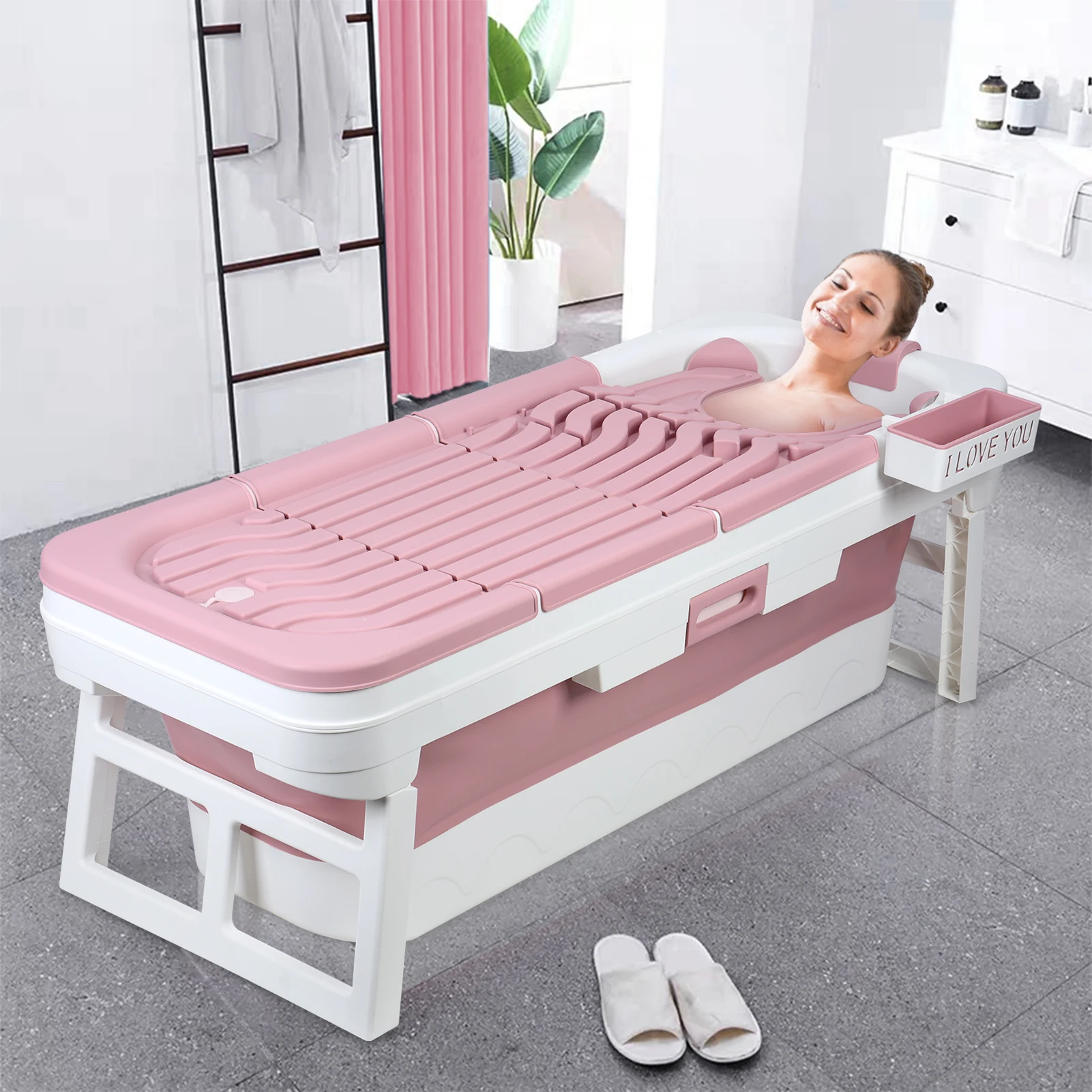 Bañera plegable portátil para adultos y niños, piscina de juguete de plástico grande, Cubo de baño aislante