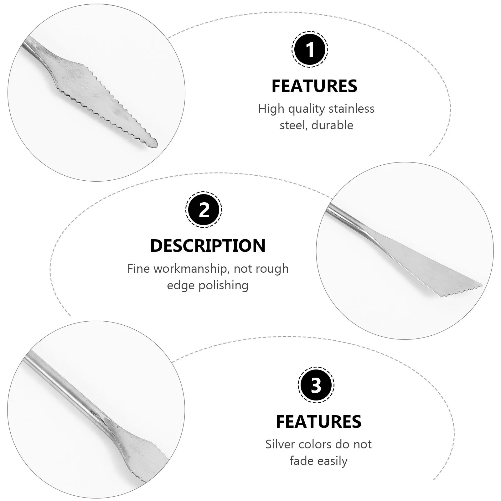 

5Pcs Stainless Steel Modeling Tools Set for Pottery Lightweight Ergonomic Handles for Precise Engraving and Cutting