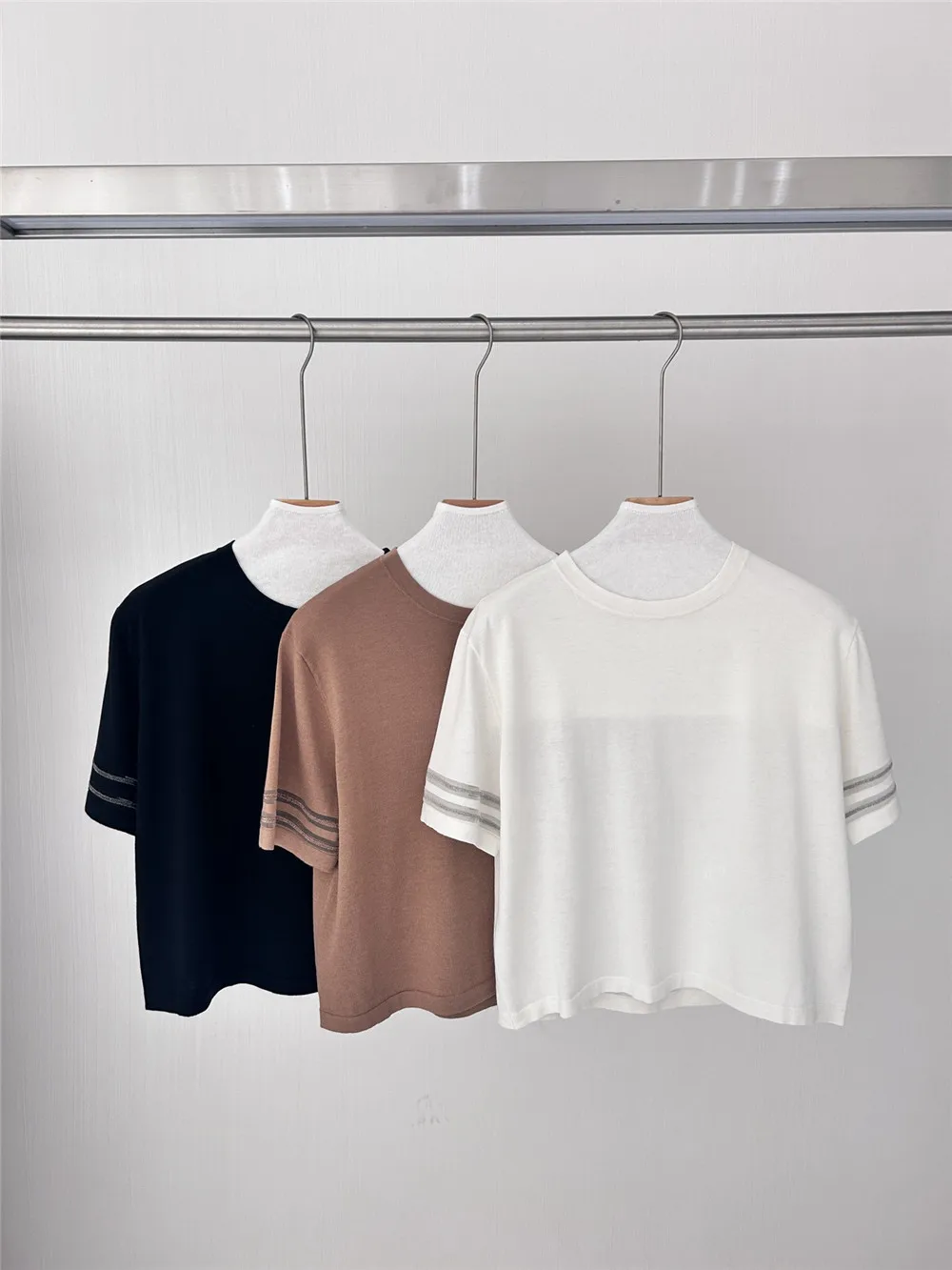 

Women's 25 Spring/Summer New Round Neck Silk Cotton Comfortable Fashion Versatile Short Sleeve T-shirt Top