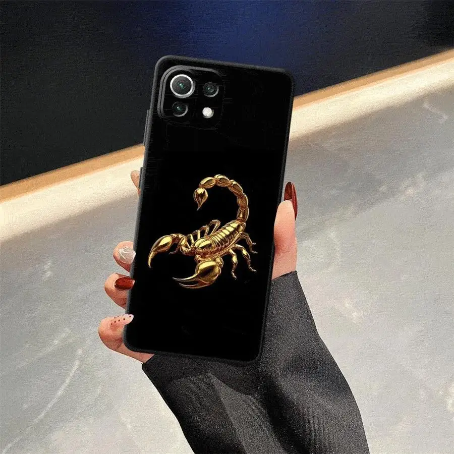 Black Soft Phone Cover Case for Xiaomi Mi 11 12 13 Lite 10T 11T 12T Pro 12X 13 14 15 Pro Scorpion Pattern Design