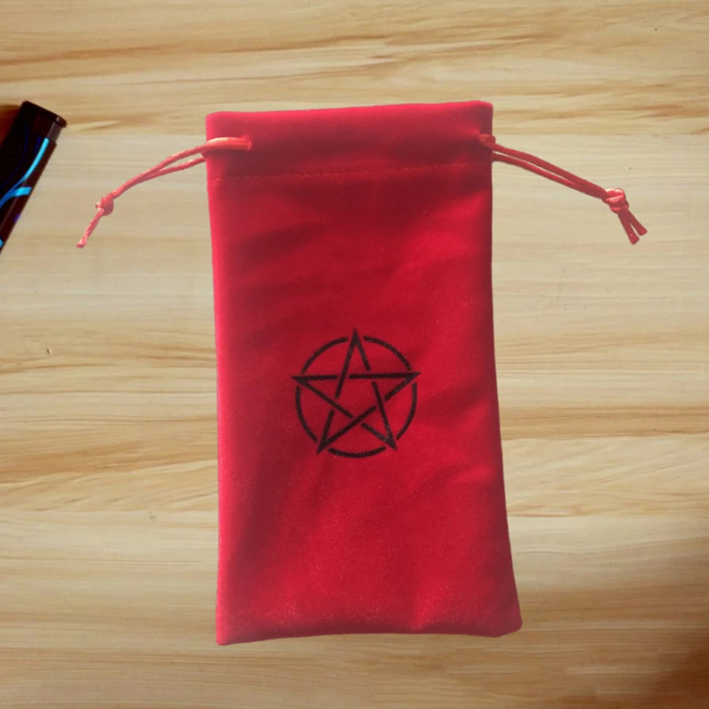 Velvet Altar Tarot Cloth with Bag Pagan Altar Cloth 50x50cm Pentagrams Board Game Mat Home Table Decoration