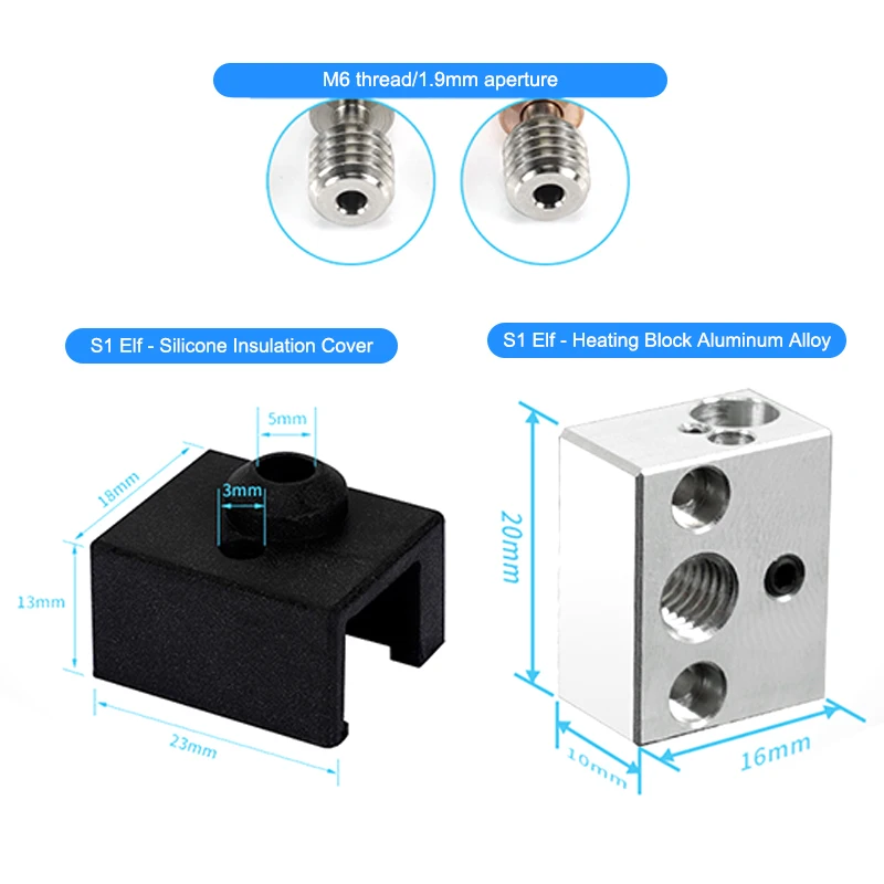 Kit blocco riscaldamento elevato Parti della stampante 3D Kit hotend estrusore Sprite per Ender-3 S1 Pro ForCR-10 Smart Pro ForSermoon V1 e V1 Pro
