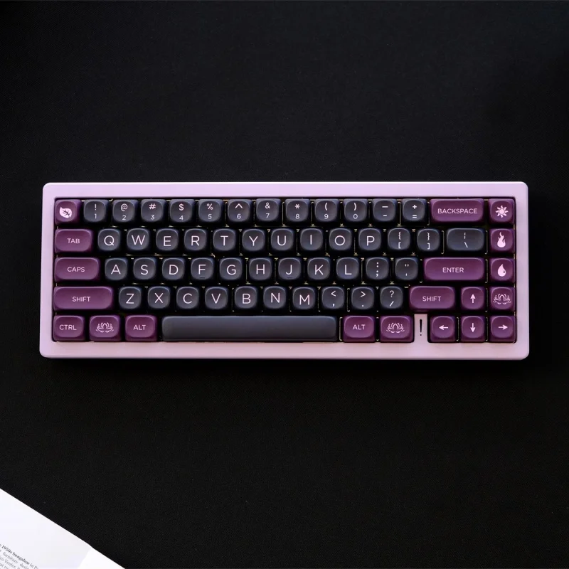 Retro Black Keycaps Set,126 Keys MOA Profile Double Shot Custom PBT Key Caps For MX Mechanical Keyboard 60% 65% 75% 98% 100%