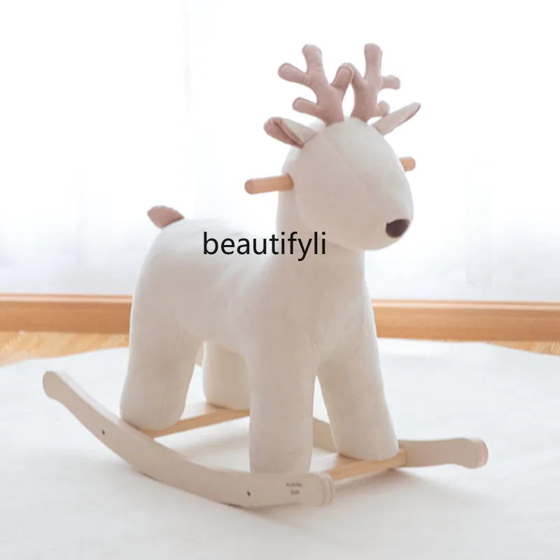 Trojan horse Nordic style deer children rocking horse rocking chair baby toy elk Christmas gift