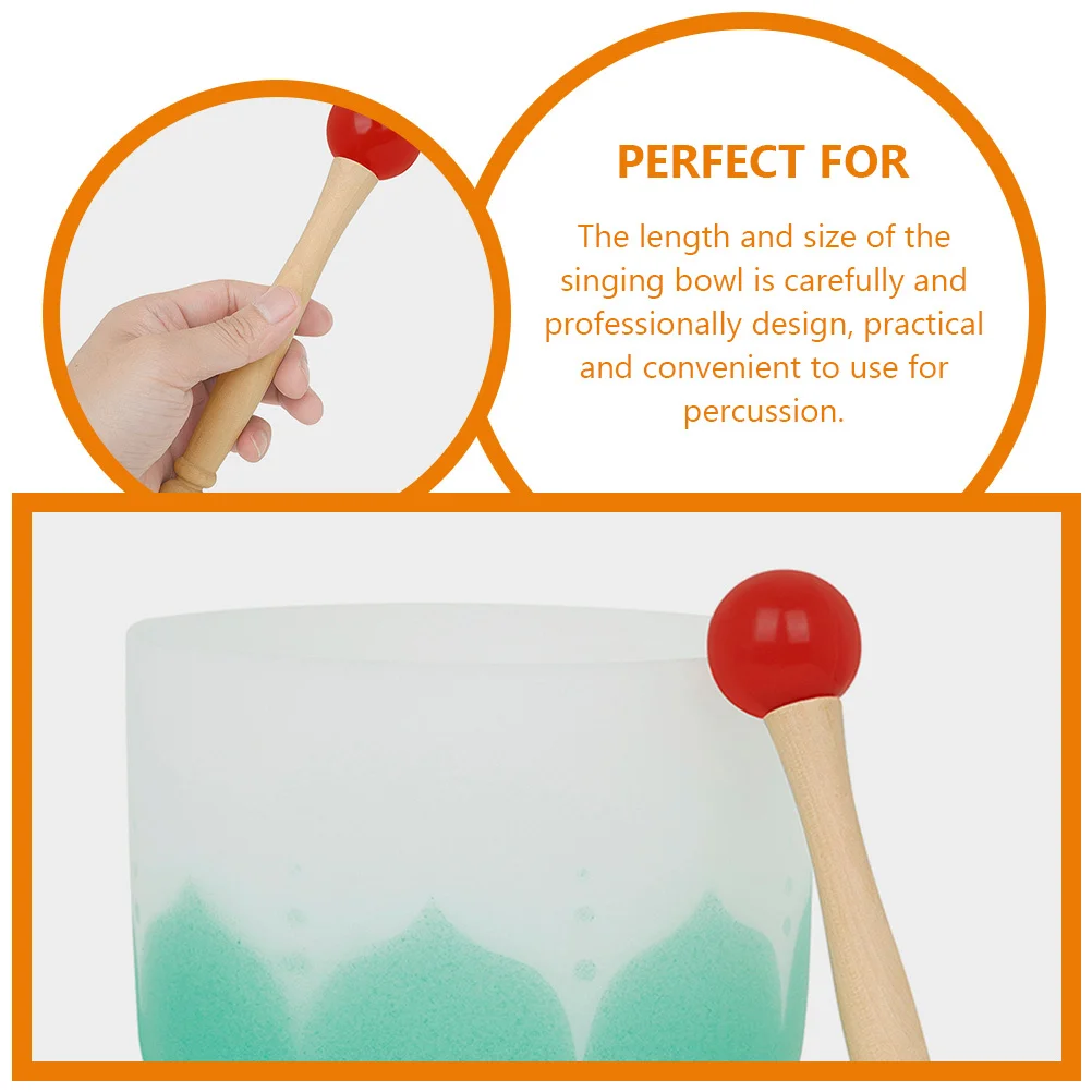 

1 set Singing Mallet Wooden Handle Rubber Head O Ring Lightweight Portable For Kids Adults Crystal Bowl Mallet Sound Bowl Sticks