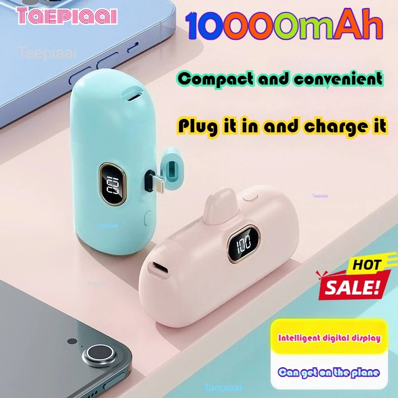 Taepiaai Mini PowerBank 10000mAh PowerBank Fast Charging Portable Charger for IPhone 17 16  Xiaomi Samsung Poco External Battery