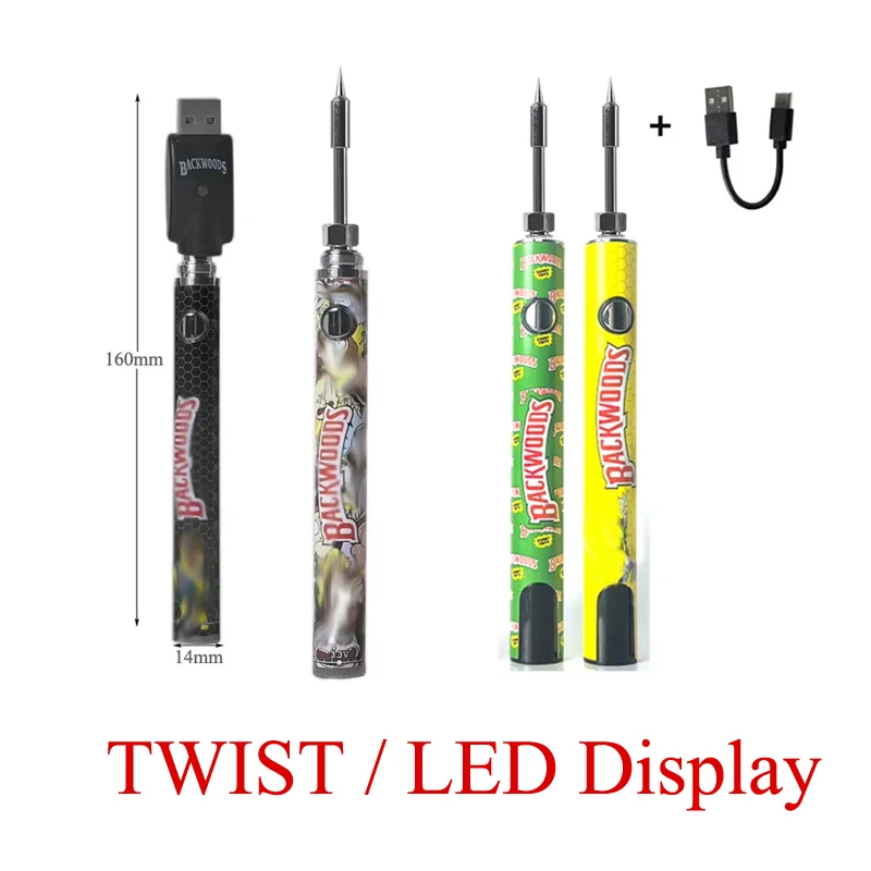 1-10pcs Electric Soldering Iron 1100mah Battery Backwoods Portable 510  Thread 3.3-4.8V LED Display Welding Repair Tools Pen