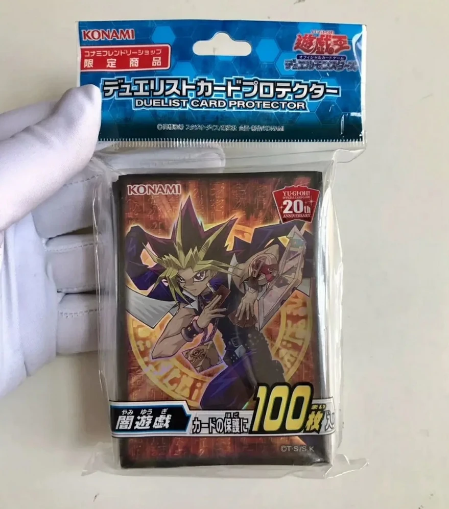 100Pcs Yugioh Master Duel Monsters 20th ANNIVERSARY Dark Yugi ATEM Collection Official Sealed Card Protector Sleeves