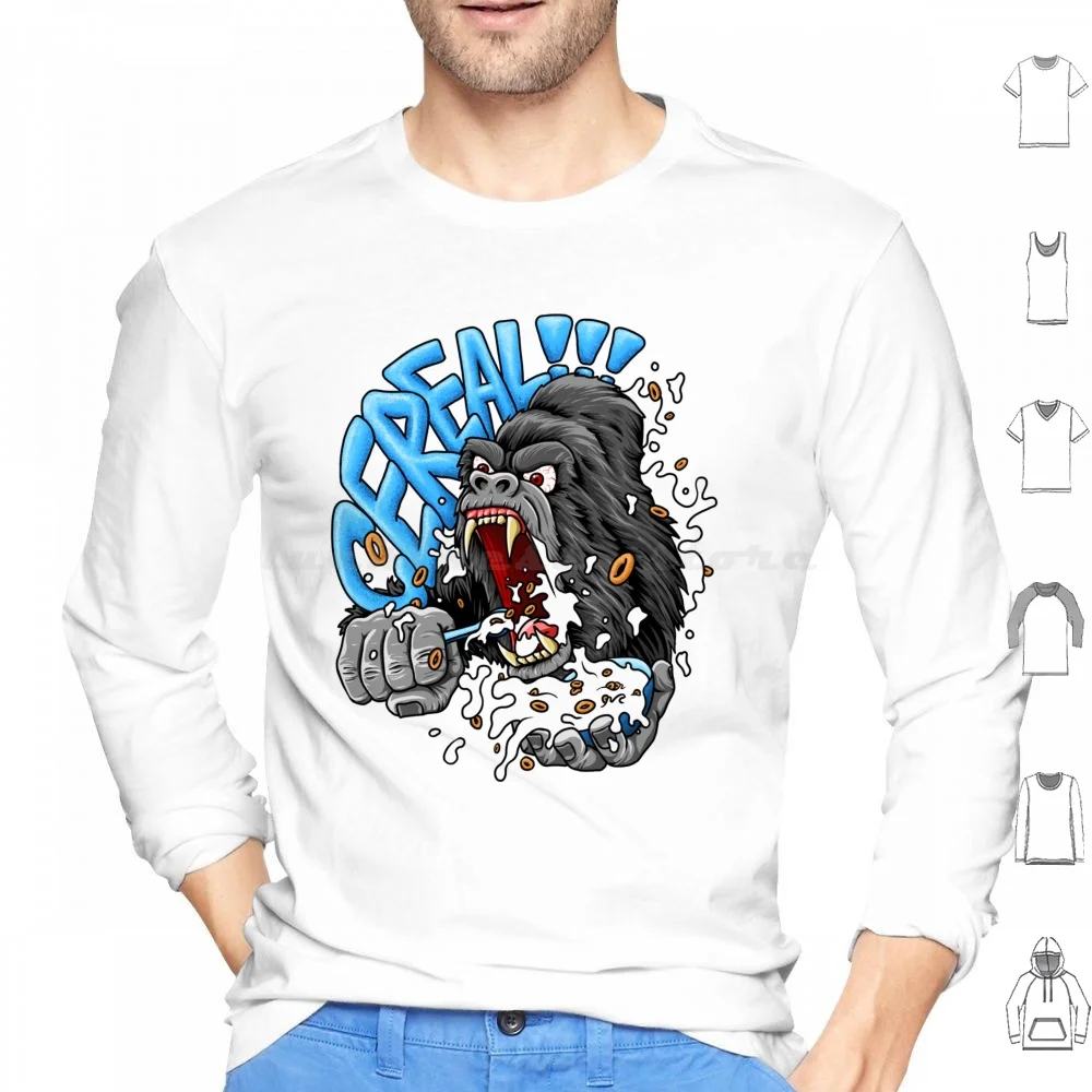 Cereal Monster Hoodies Long Sleeve Matt Leckie Neon Cartoon Monster Band Metalcore Funny Music Mosh Pit Metal Scene