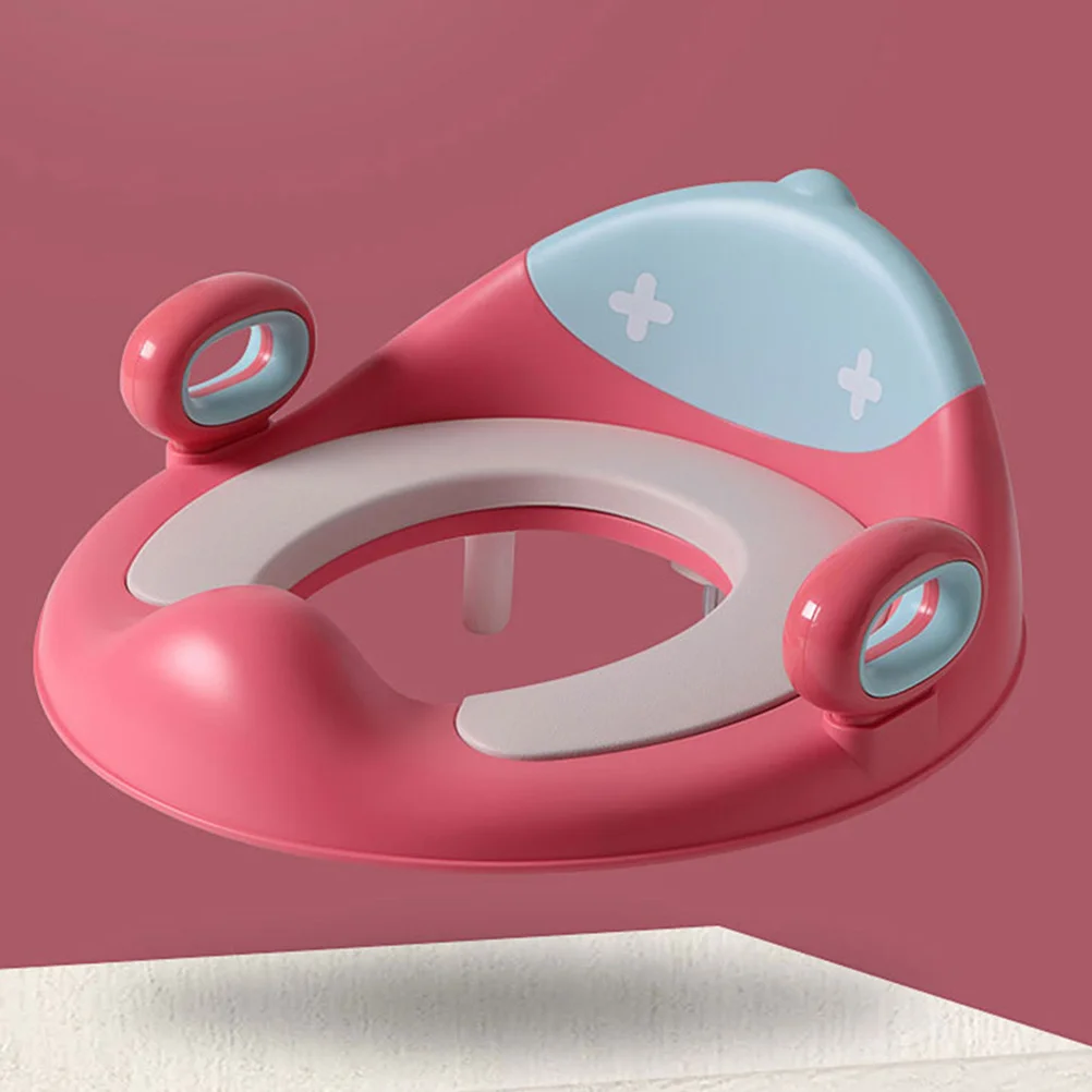 

Toilet Trainer Rings Anti-Slip Handles Safe Backrest Baby Toilet Seat Portable Potty Training Easy to Use Potty Training Seat