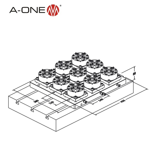 A-ONE ITS system precision 9 in 1 pneumatic CNC milling chuck 3A-100927