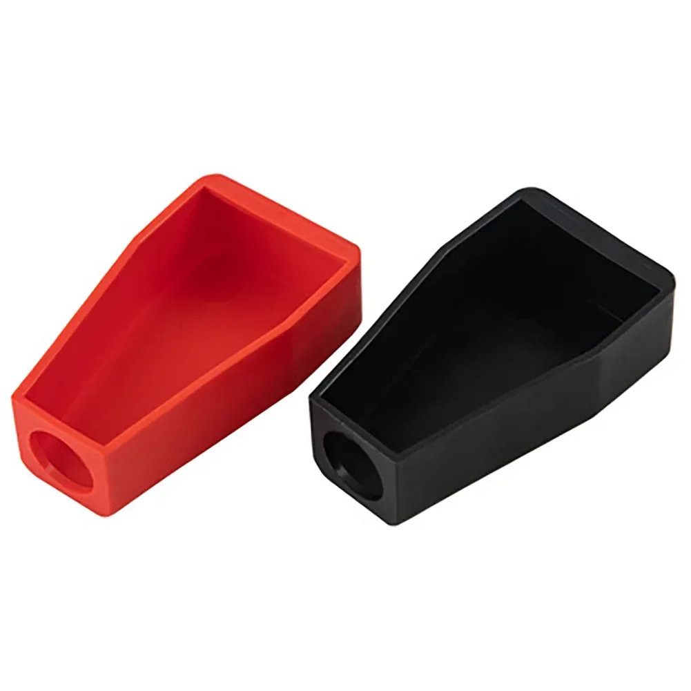 2pcs Car Battery Insulating Cover Battery Terminal Covers Positive Negative Boot Rubber Dustproof Heat Insulation Protector Caps