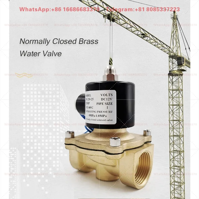 1/2"3/4" 1" DN15 DN20 DN25 Normally Closed Solenoid Valve DC12V 24V AC220V For Water Oil And Air Pipeline Control
