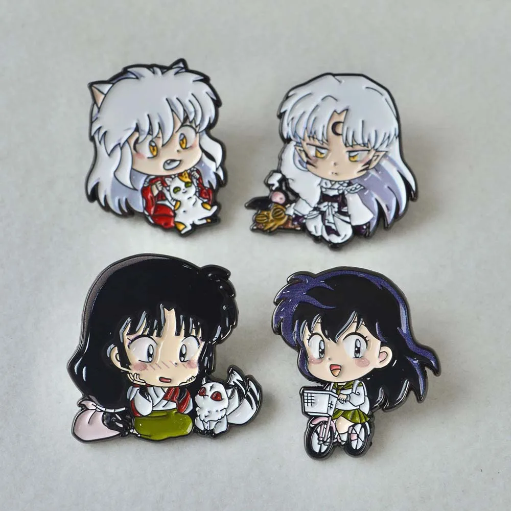 الكرتون إينوياشا هيغوراشيكاغومي شخصية بروش دبابيس لطيف Q نسخة أنيمي الشكل المينا تأثيري التلبيب دبابيس مجوهرات هدية ل Fr