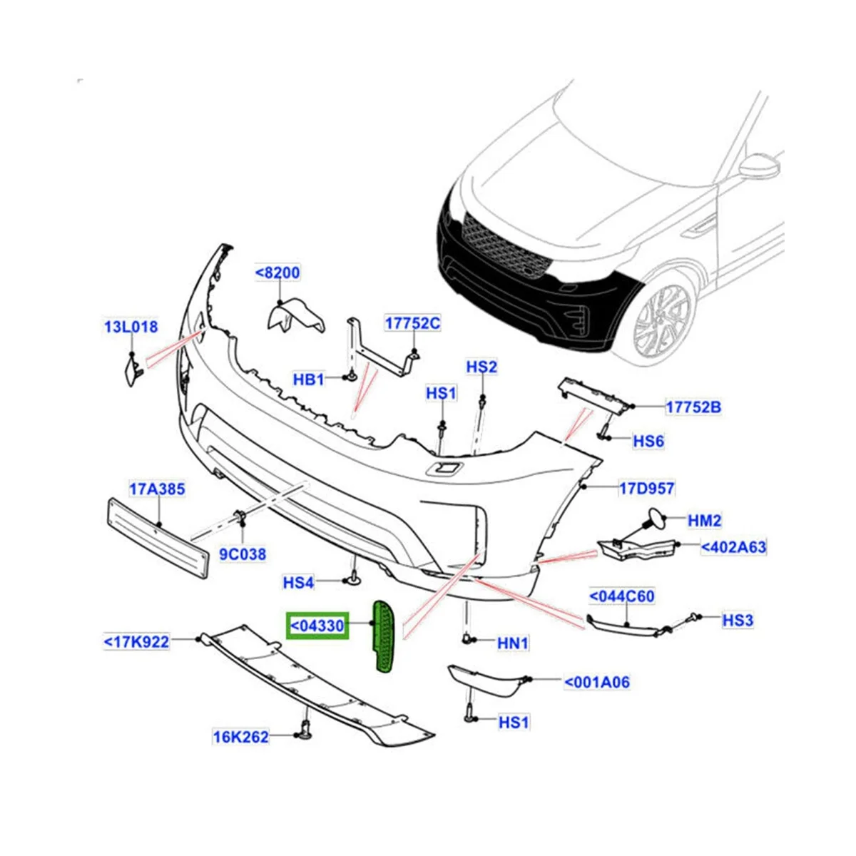 Protetor de grade lateral de entrada de ar para Land Rover Discovery 2017-2020, grade de luz de nevoeiro frontal, LR083062 LR083061