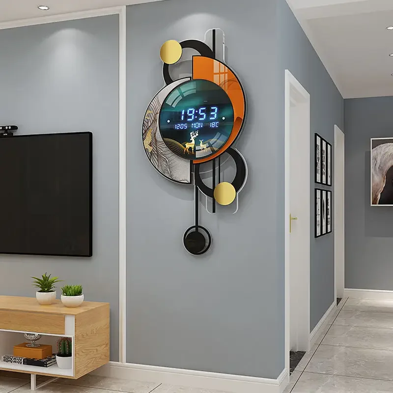 

Modern Digital Wall Clock 3D Nightlight Silent Electronic Creative Wall Clock Jump Second Home Decoration