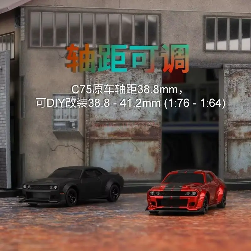 2024 Rc 자동차 마이크로 터보 레이싱 C75, 1:76 미니 Rc 전기 리모컨 모델, 온로드 자동차, 성인 어린이 책상 장난감, 남아 선물