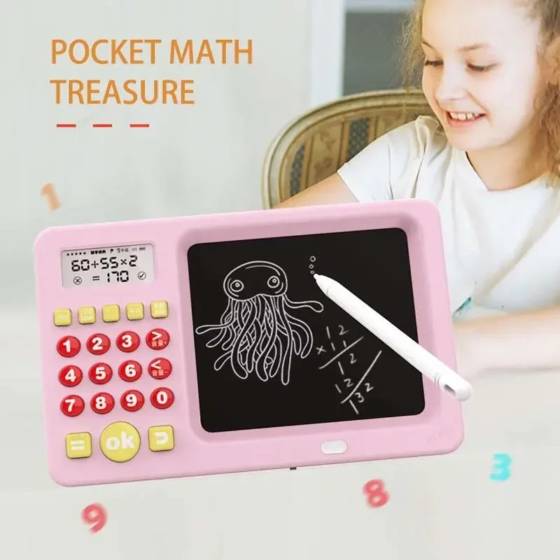 Imagem -05 - Placa de Caligrafia para Crianças Inglês Prancheta Matemática Treasure Training Aprendizagem Calculadora Lcd Máquina Aritmética Mental