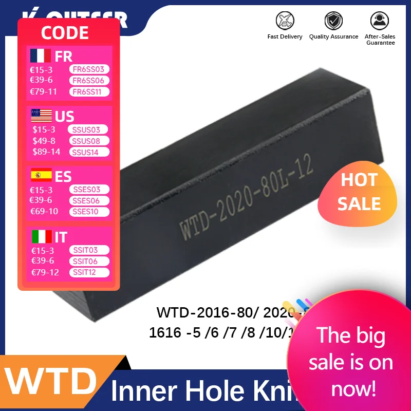 

Shockproof bar cutter sleeve WTD-2016-80/ 2020-80/ 2525-80/ 1616 -5 /6 /7 /8 /10/12/14/16/18/20 fixed inner hole turning bar