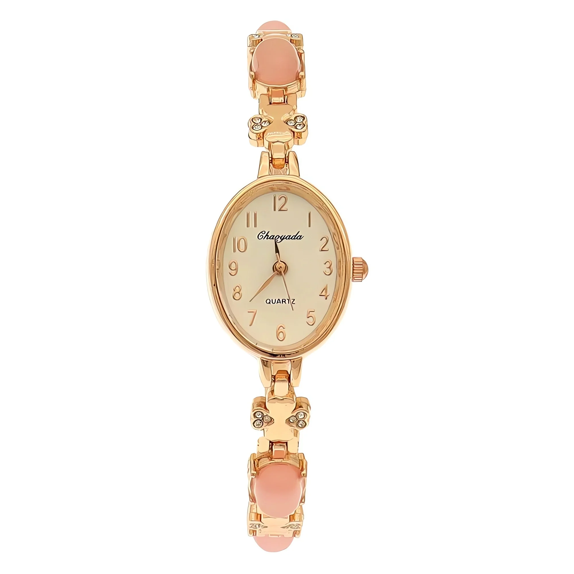 

High-End Colorfuled Gemstones and Rhinestones Bracelet Wristwatch Quartz Women Watch