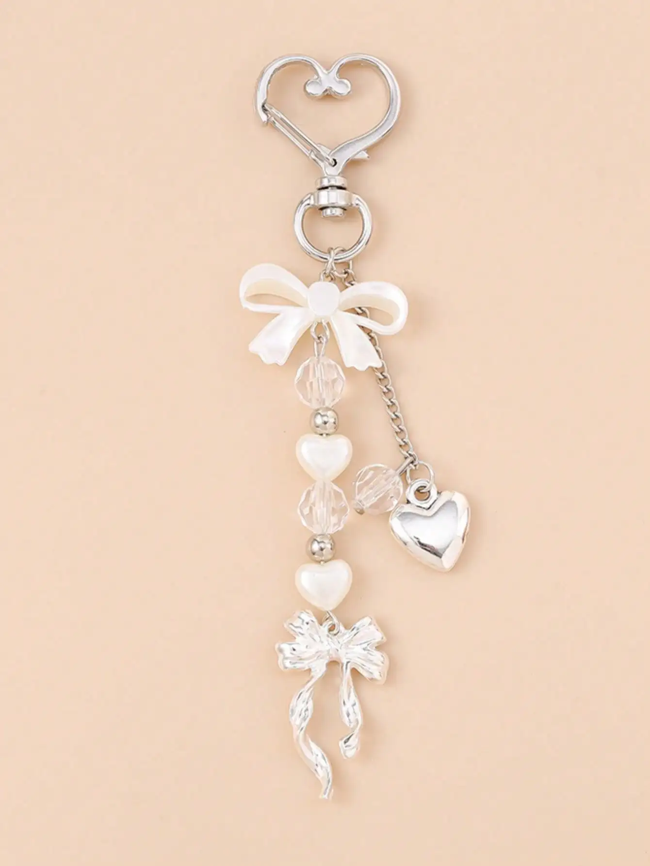 

1pc Unisex Faux Pearl Bow Keychain Pendant Beach Vacation Series Gift For Friends Keychain Accessory Car Accessories For Woman Gifts For Women