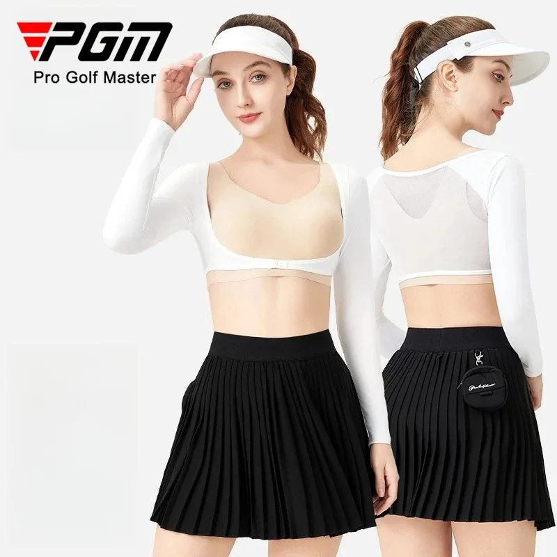 

PGM Golf Women's Summer Sunscreen Long Sleeve Shawl Bottom Shirt Ice Silk Top YF798