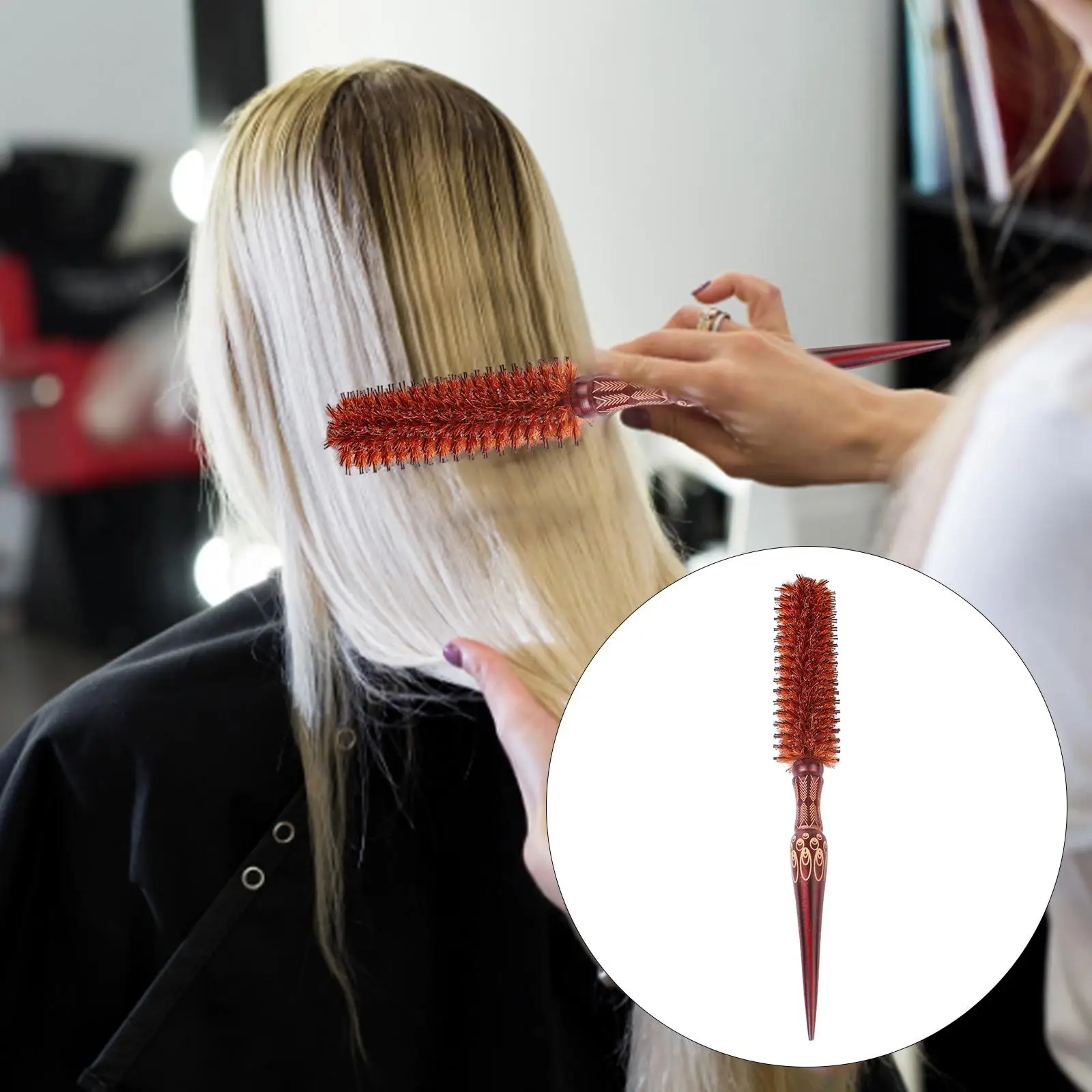 

Round Hair Brush Light Weight High Temperature Resistant Hairbrush for Blow Drying Salon Hairdresser Long Hair Barber