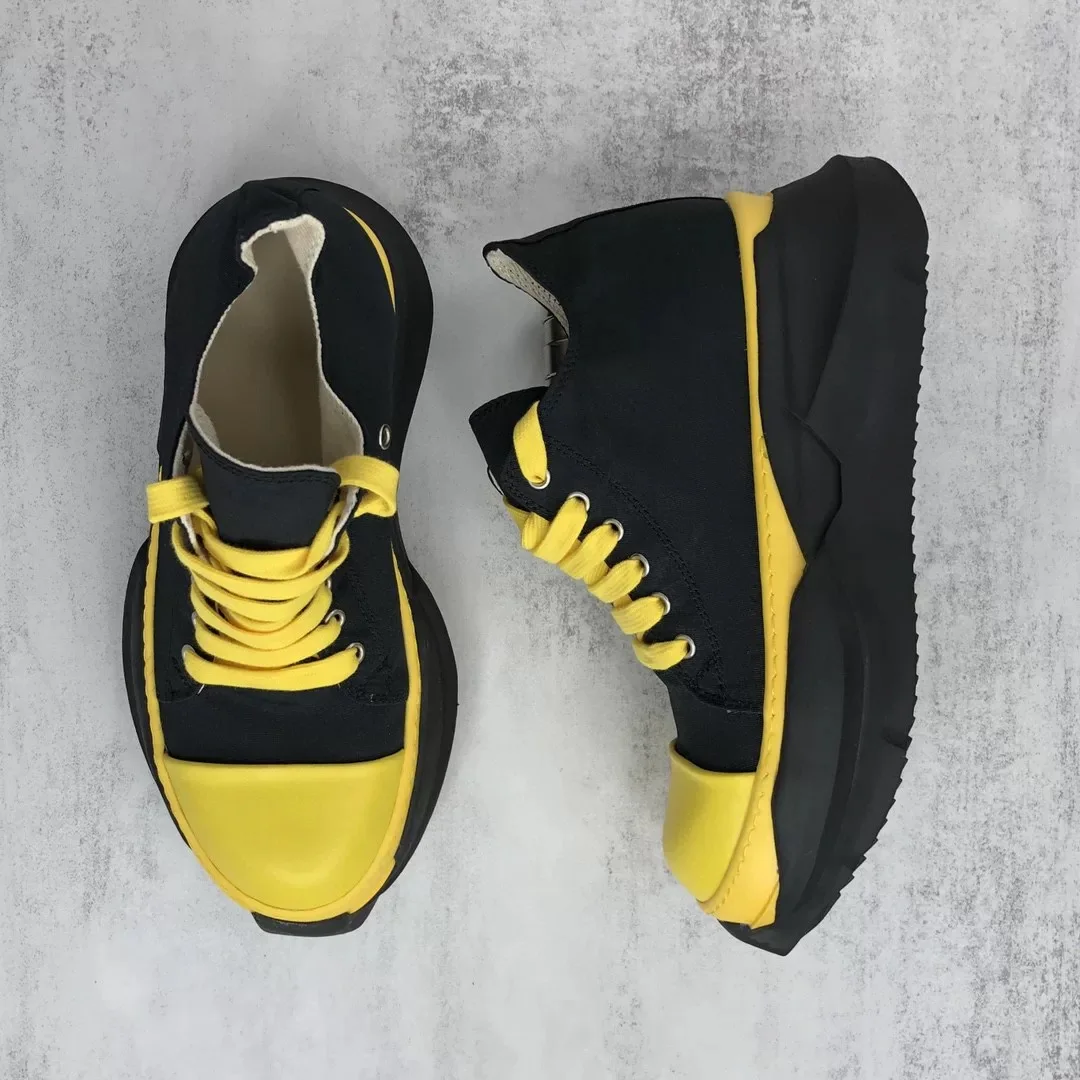 Men Shoes Casual Canvas Platform Increasing Double Sole Low-top Shoes For Men Brand Vintage Luxury Designers - view 6