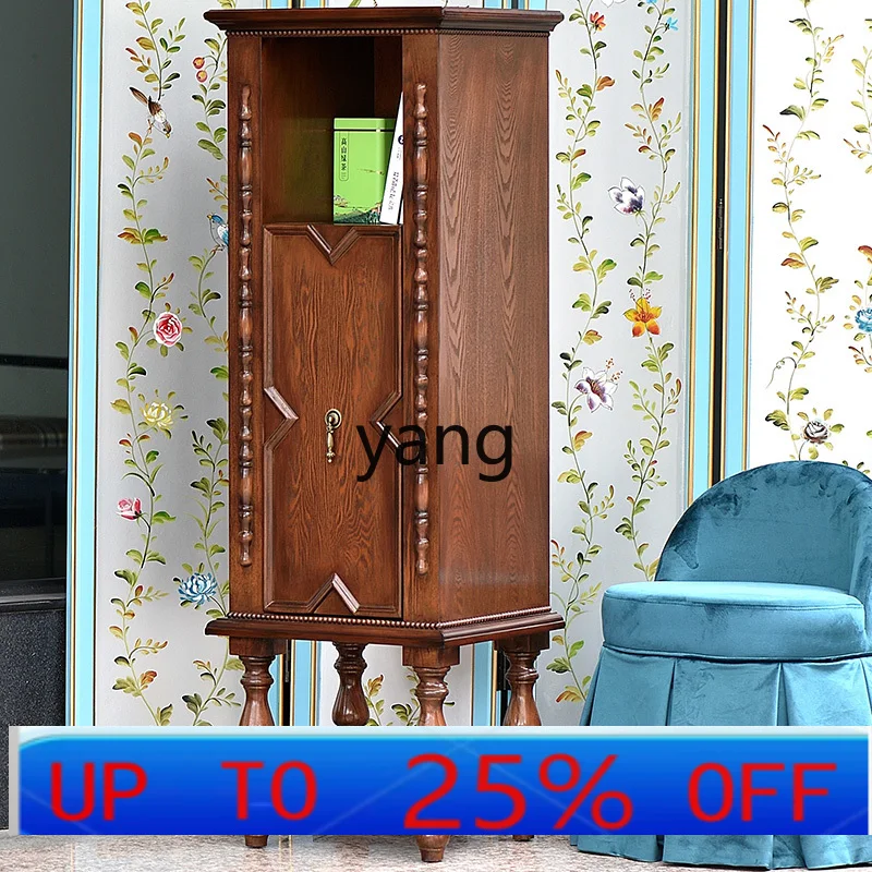 

LMM American Country Solid Wood Single Door Side Cabinet Locker Wine Cabinet