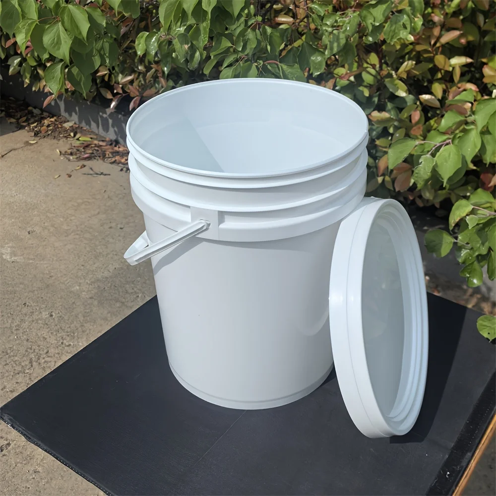 

Белое пластиковое ведро на 5 галлонов (20 литров) — пищевой контейнер для хранения меда с уплотнительной крышкой и ручкой, тяжелые принадлежности