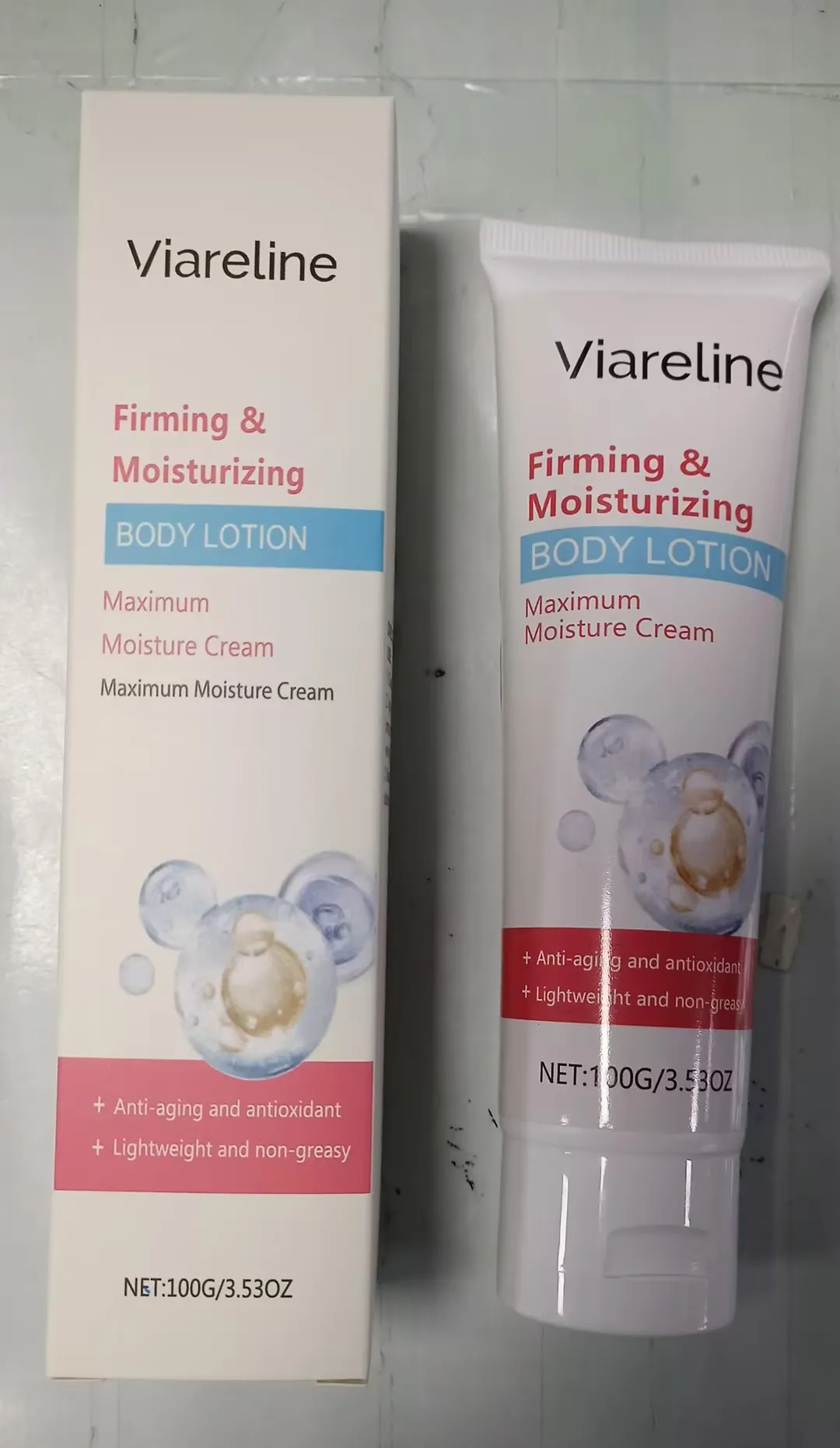 퍼밍 & 모이스처라이징 바디 로션 - 안티에이징 항산화 성분이 함유된 최대 수분 크림 - 가벼운 무게