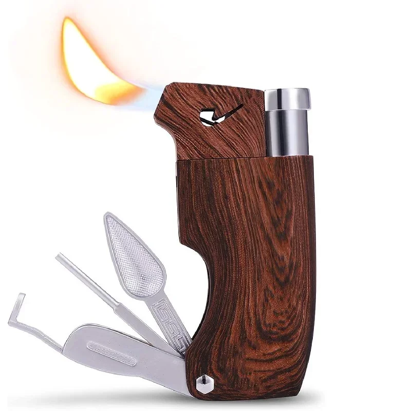 Multi Functional Integrated Tobacco Pipe Lighter with Pipe Tools Tamping Shovel Pick Up Smoking Accessories Men's Gift