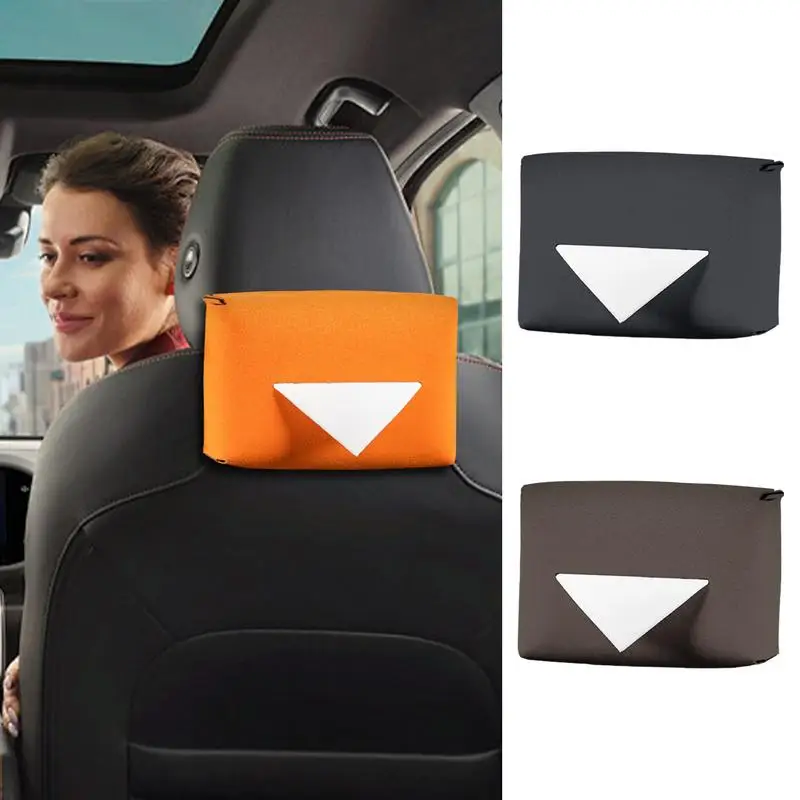 Leather Car Tissue Box Tissue Boxes Holder Large Capacity Tissue Case Napkin Box For Car Stable Large Capacity For Seat Back