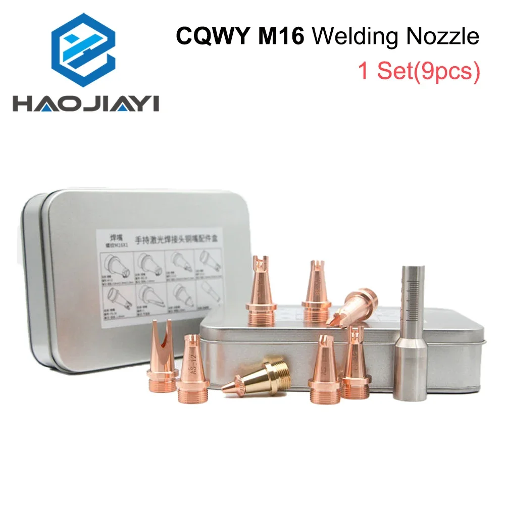 M16 Set Nozzle las, Kit konektor suku cadang mesin serat kepala WEIYE, senter tabung skala tetap untuk Las WSX CQWY