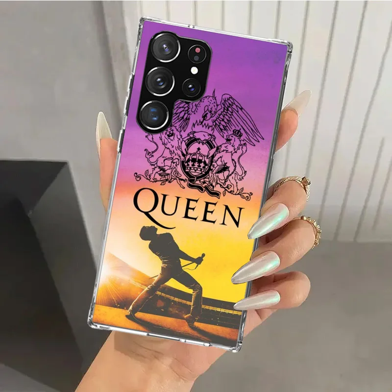 Rock Funky Freddie Mercury Queen Phone Case for Samsung Galaxy S24 S23 S22 S21 Ultra S20 FE S10 Plus S10E S9 S8 + S7 Edge Soft P