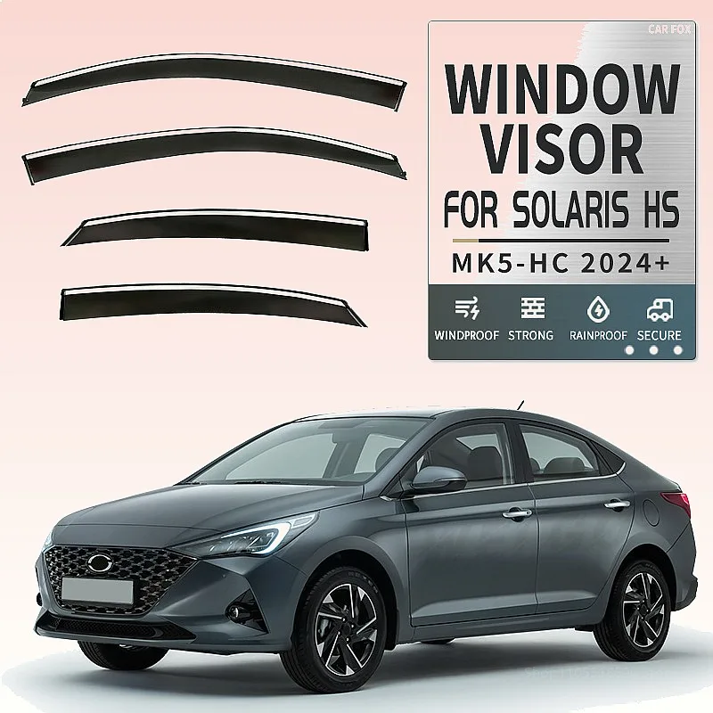 

For Solaris HS 2024+ Car Window Visor Awning Rain Sun Shade Windshield Side Auto Accessories Styling