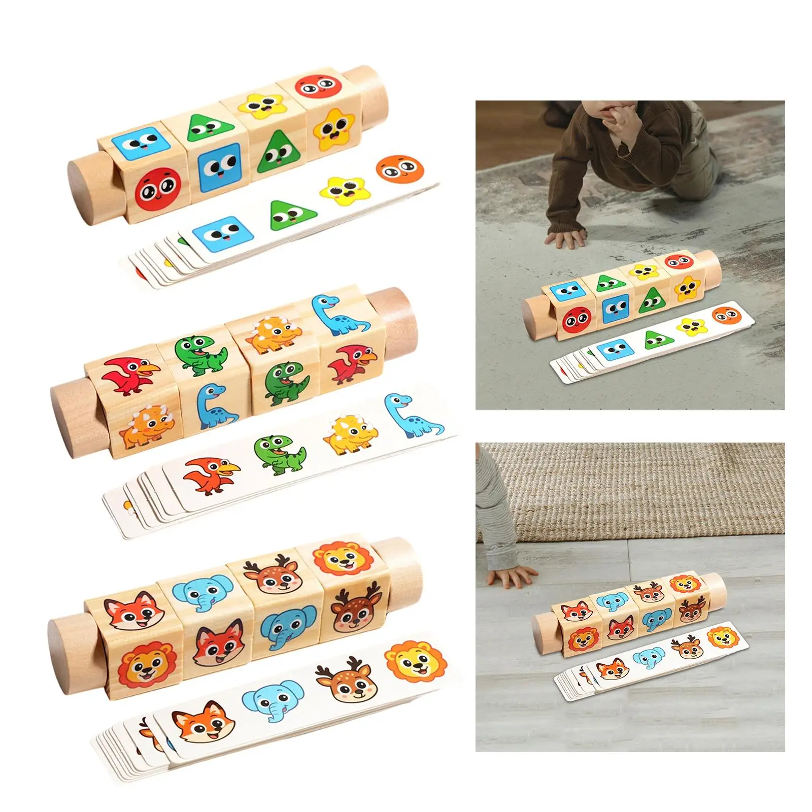 ألغاز المكعبات المطابقة، مكعبات بناء دوران، ألعاب تعليمية لعبة لوحية للأولاد والبنات #1