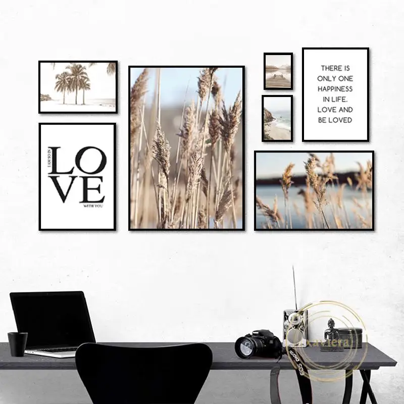 

Wheat Reed Wheat Quotes Canvas Painting Autumn Landscape Flower Plant Wall Art Posters and Prints Modern Home Decor Living Room