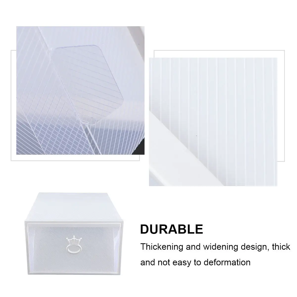 

Прозрачный органайзер для обуви в виде ящика, утолщенный пластиковый контейнер для хранения, складная портативная полка для дома и гардероба