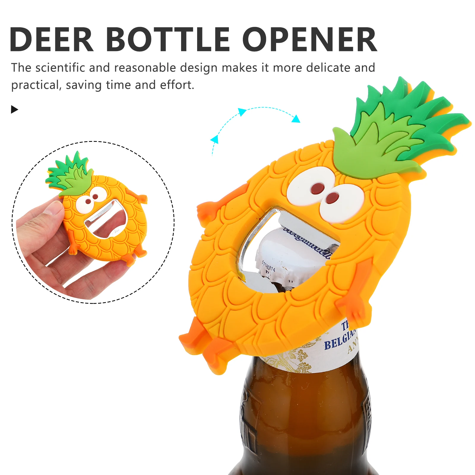 

2pcs Bottle Opener Silicone Fruit Shaped for Beer Drink Accessories Refrigerator Magnetic Easy Use Long Lasting