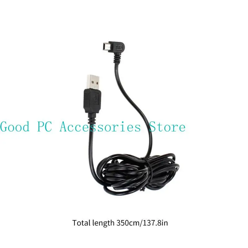 R53C 3.5M USB Tipo-A a Mini Cable carga ángulo recto 5pin para GPS MP3 MP4 Tableta
