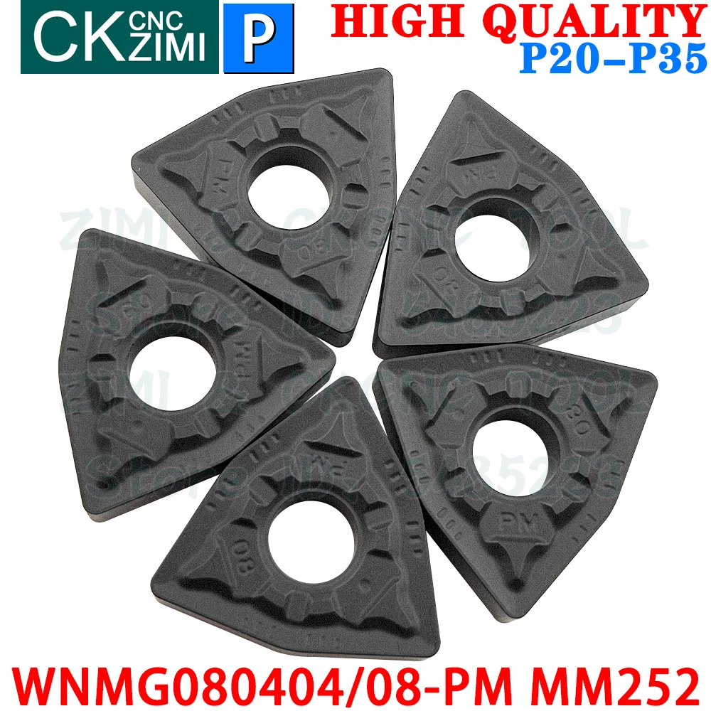 WNMG080404-PM MM252 WNMG080408-PM MM252 Carbide Inserts External Turning Inserts Tools CNC Mechanical Metal lathe Cutter Tools