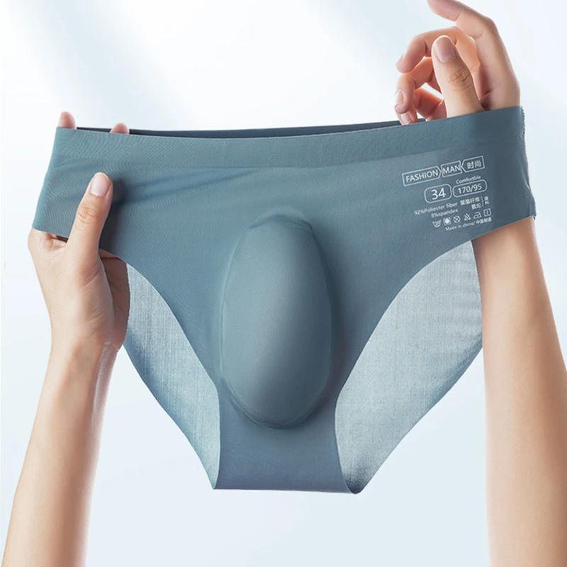

Men's Summer Ultra-thin Briefs XL-4XL Ice Silk Seamless Panty Transparent Sexy Quick-drying Trendy Breathable Underwear Panties
