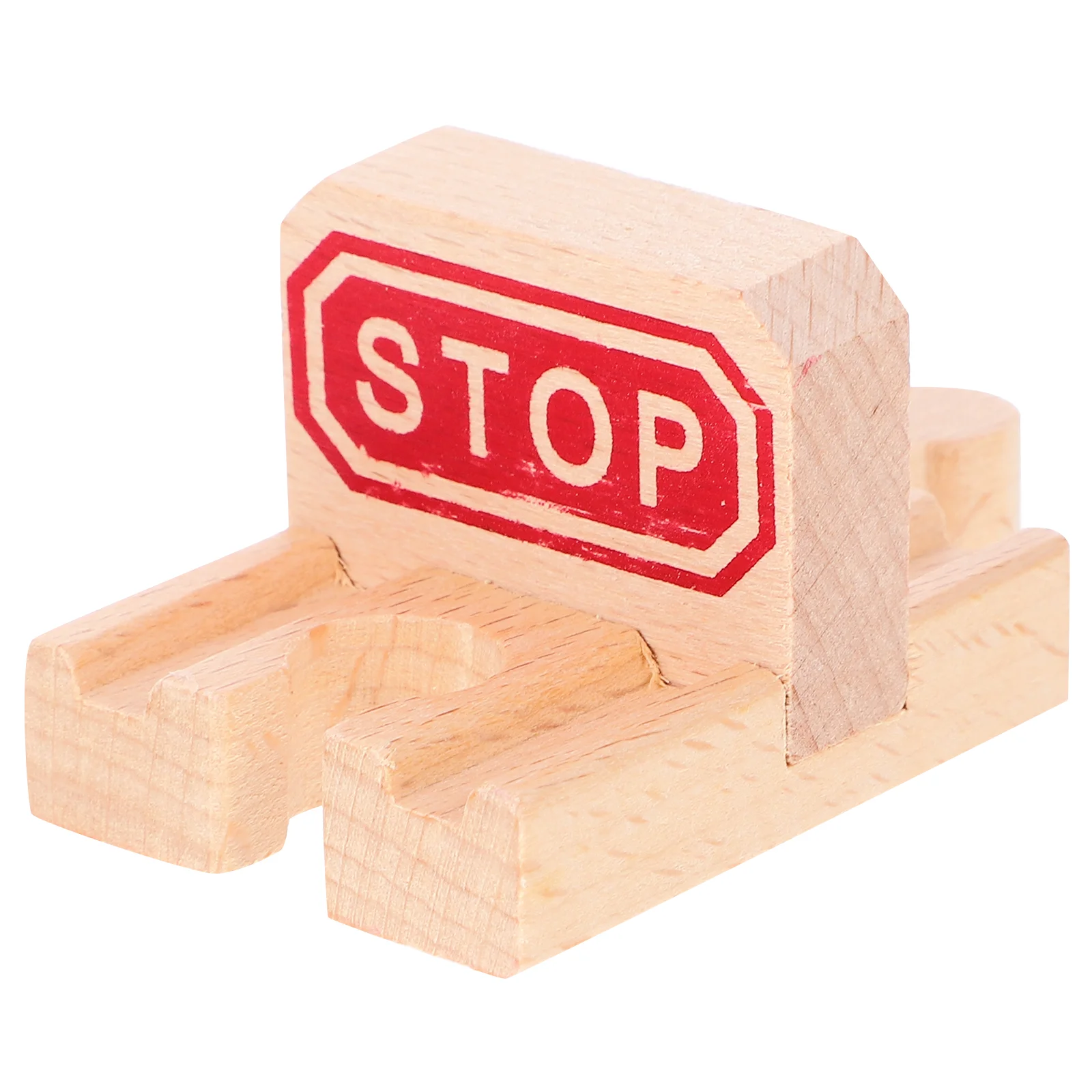 2 Pcs Train Bulk Track Wooden Playthings Accessories Toy DIY Educational Toys Stop